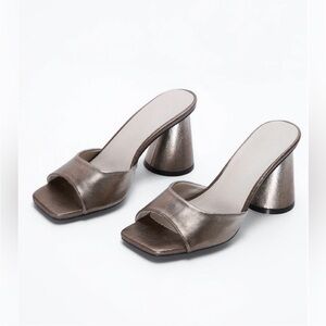 Vici Metallic Bronze Open-Toe Mules